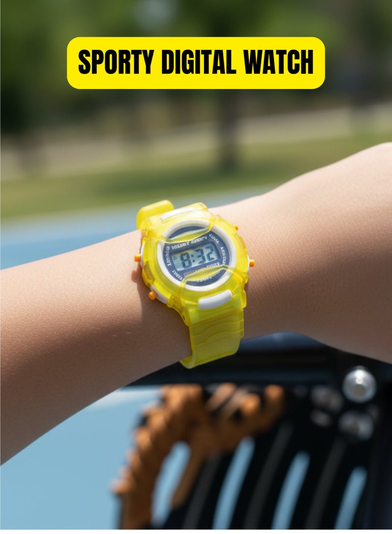 Classic Tetris Brick Game Console 9999 in 1 with Digital Watch & Water Ring Game Toy for Kids Yellow - Image 4