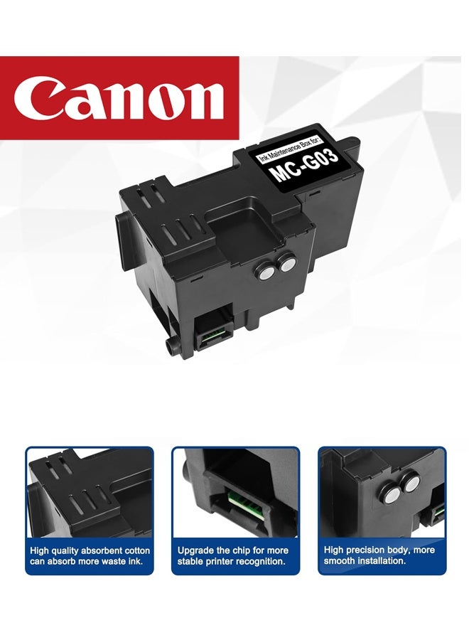 Canon Original MC-G03 Maintenance Cartridge MCG03 Compatible for Canon MAXIFY GX4030 GX3040 GX4040 GX3050 GX4050 GX3070 GX4070 GX4080 GX3080 GX4020 GX3020 Printers white - Image 3