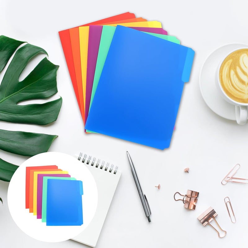 COHEALI 6Pcs A4 Plastic File Folders Colored Document Organizer Test Paper Folder Office Filing Storage for School and Home Use - Image 3