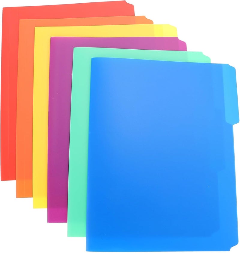 COHEALI 6Pcs A4 Plastic File Folders Colored Document Organizer Test Paper Folder Office Filing Storage for School and Home Use - Image 1