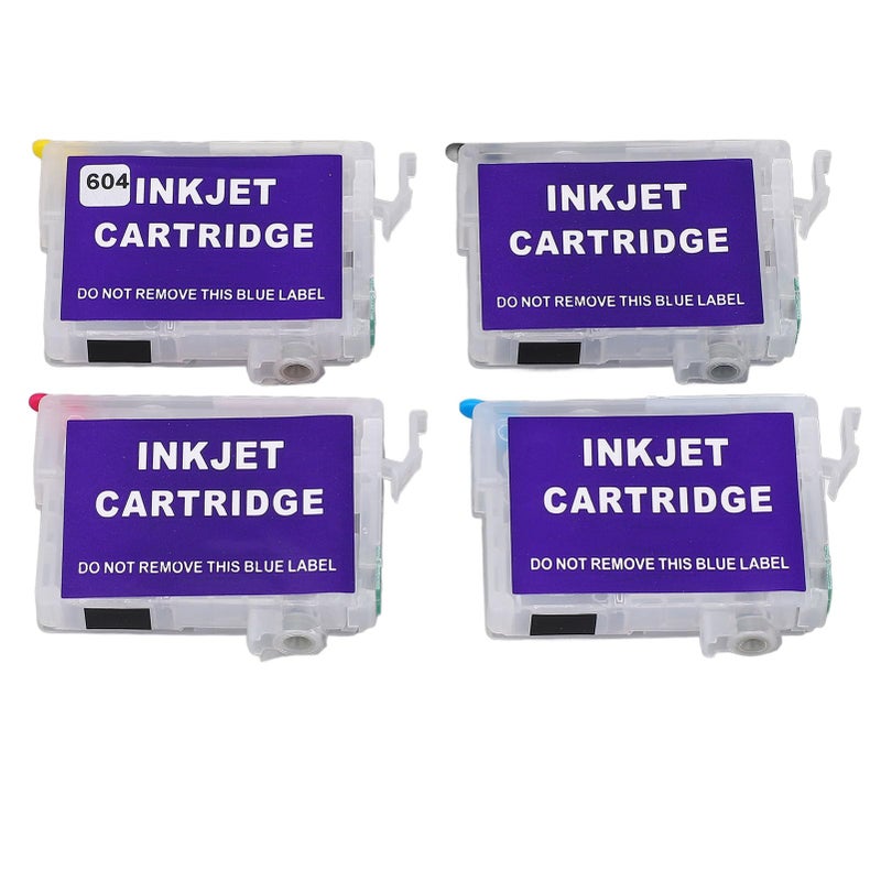 4 Pack Refillable Black Ink Cartridge Permanent Chip High Yield for Home Printers - Image 2