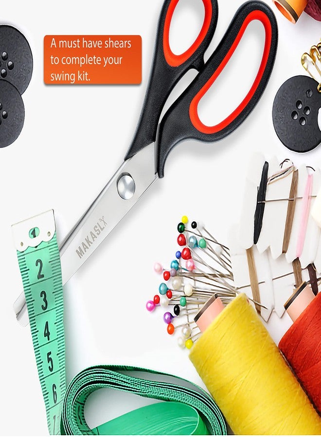 Makasla Pinking Shears Scissors for Fabric, Craft Scissors Decorative Edge, Zig Zag Scissors with Serrated Cutting Edge, Professional Sewing Pinking Shear for Fabric/Leather/Paper Craft (Red) - Image 4