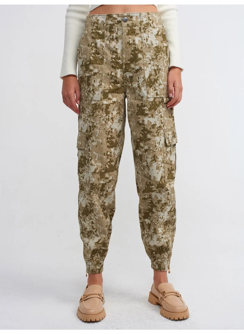 ديلفين 70983 Printed Cargo Pants-Beige
