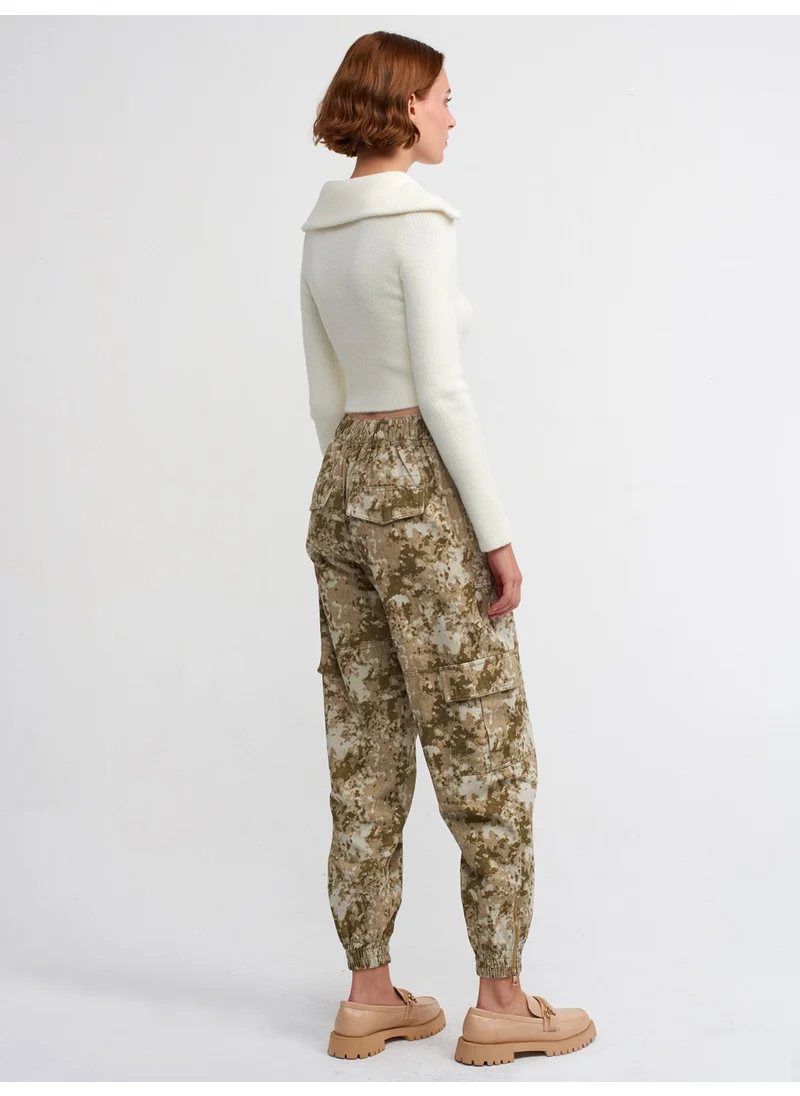 ديلفين 70983 Printed Cargo Pants-Beige