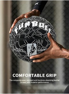 GROIC Luminous Glowing Leather Basketball, Glow In the Dark Basketball Official Size 7 (29.5") Indoor-Outdoor Night Games Basketball with Needles and Pump  - Image 5