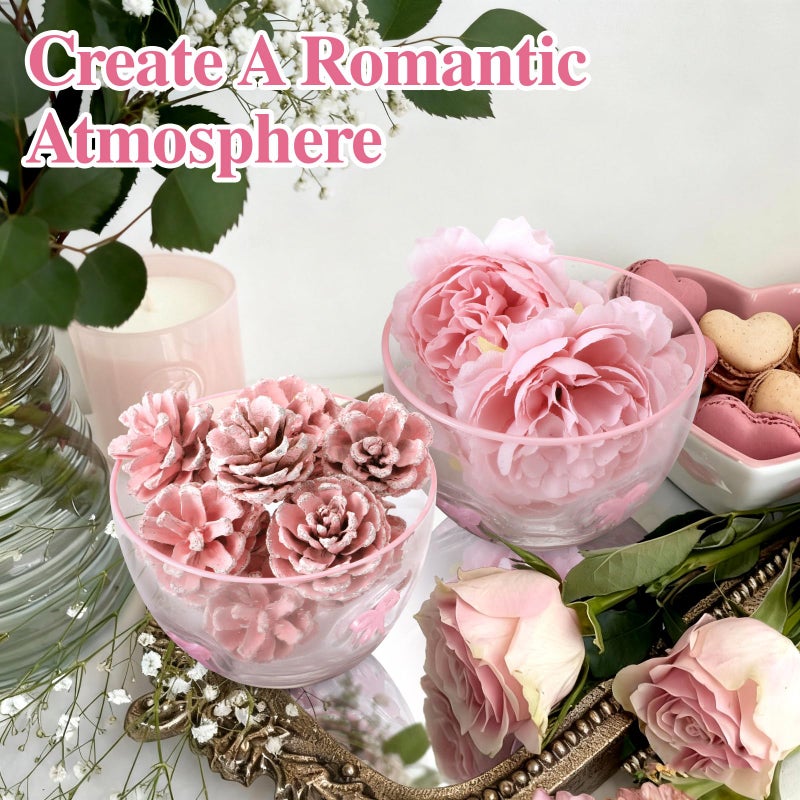 Potchen 2 Pcs Valentine's Day Candy Bowls, 14oz Pink Bow Icon Glasses Snack Dessert Bowl Clear Bubble Serving Dish for Office Desk Valentines Day Gifts Party Favors Table Decoration - Image 5