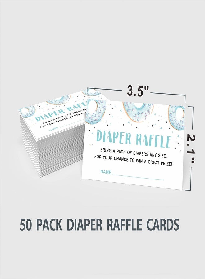 JCVUK Baby Shower Games, 1 Diaper Raffle Standing Sign with 50 Diaper Raffle Tickets,Donut Love Theme Babyshower Party Decorations and Supplies For Boys or Girls(LBLK-B13) - Image 5
