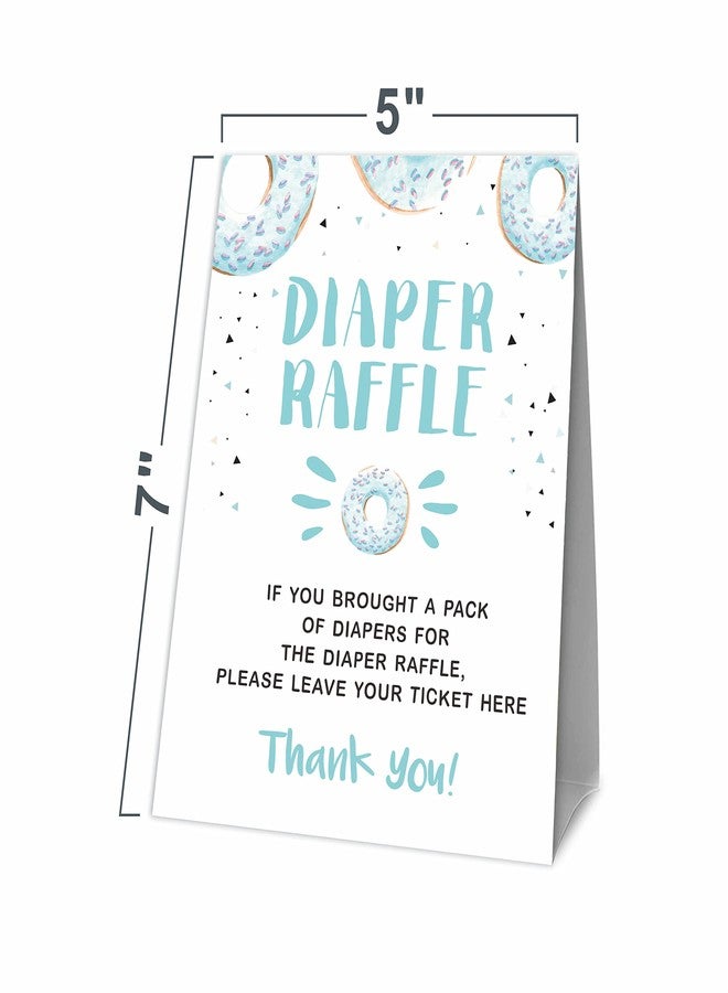 JCVUK Baby Shower Games, 1 Diaper Raffle Standing Sign with 50 Diaper Raffle Tickets,Donut Love Theme Babyshower Party Decorations and Supplies For Boys or Girls(LBLK-B13) - Image 4