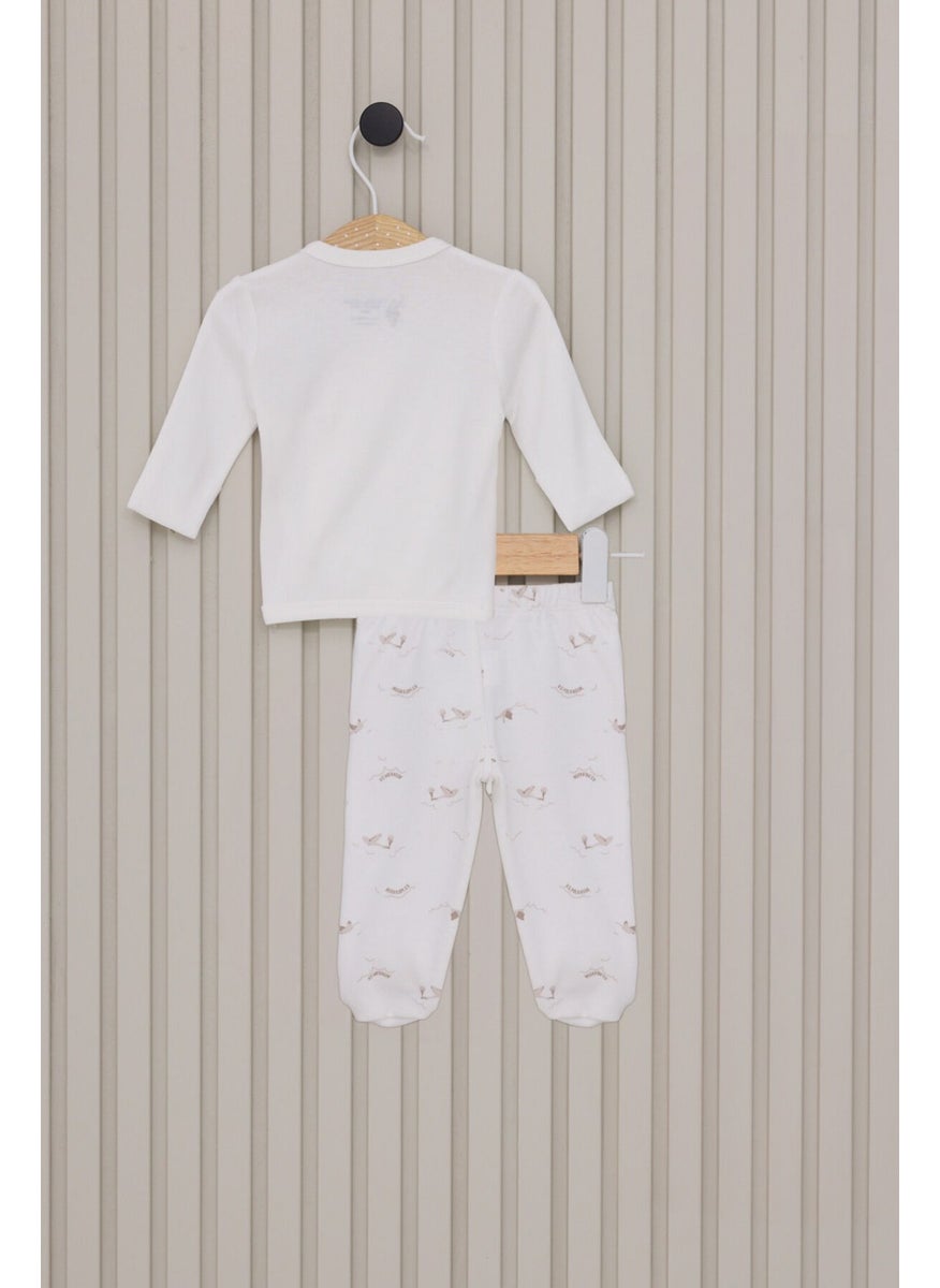 U.S. Polo Assn. - Baby Boy 5-Piece Bodysuit Set Cream - Image 1