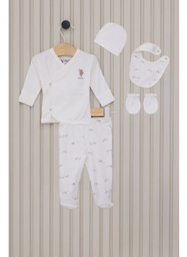 Baby Boy 5-Piece Bodysuit Set Cream