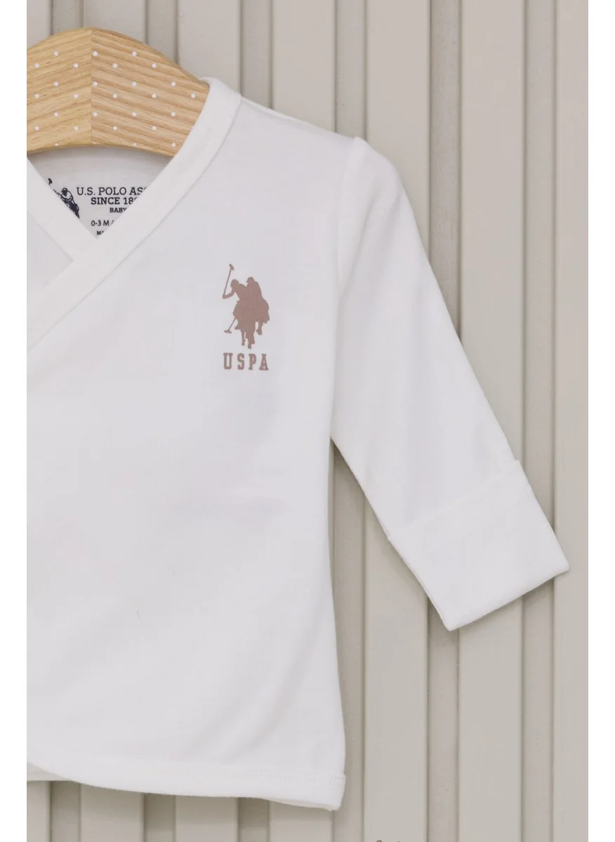 U.S. Polo Assn. Baby Boy 5-Piece Bodysuit Set Cream