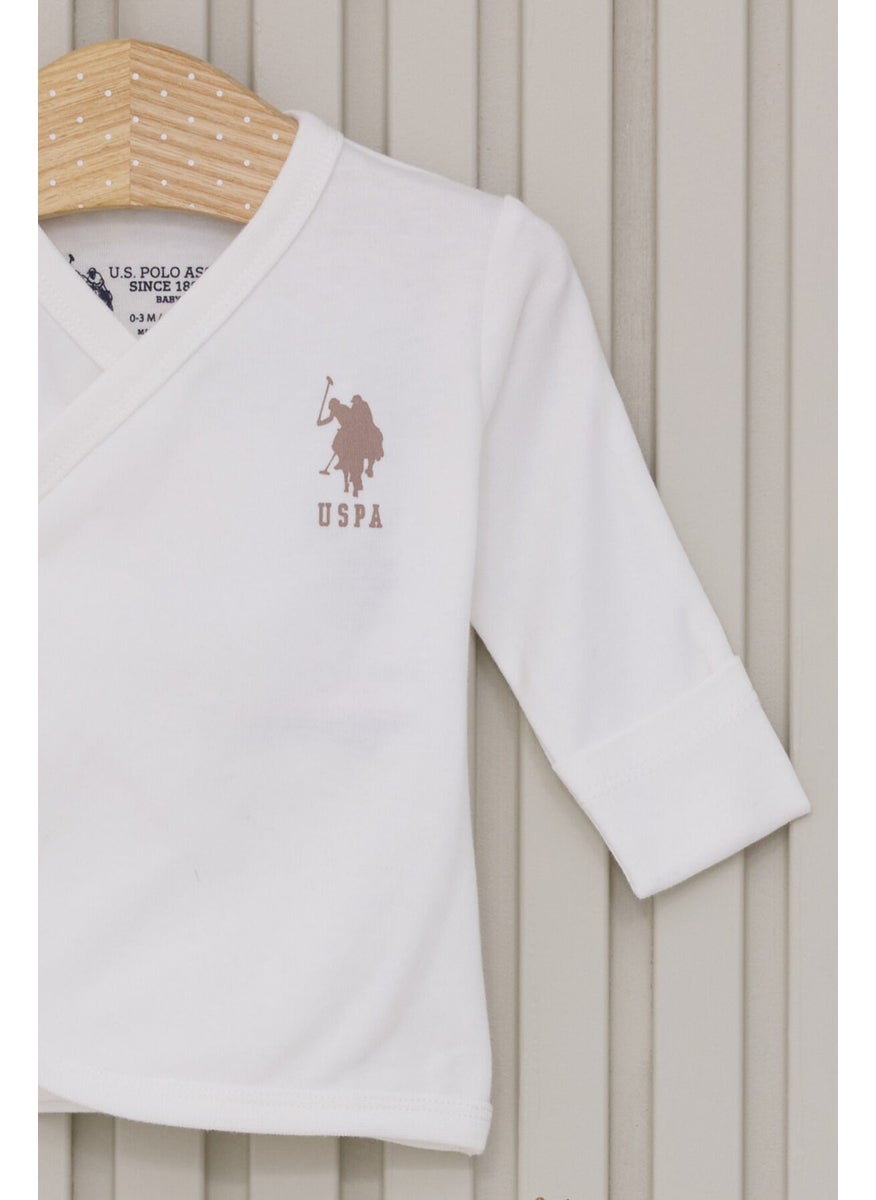 U.S. Polo Assn. - Baby Boy 5-Piece Bodysuit Set Cream - Image 1