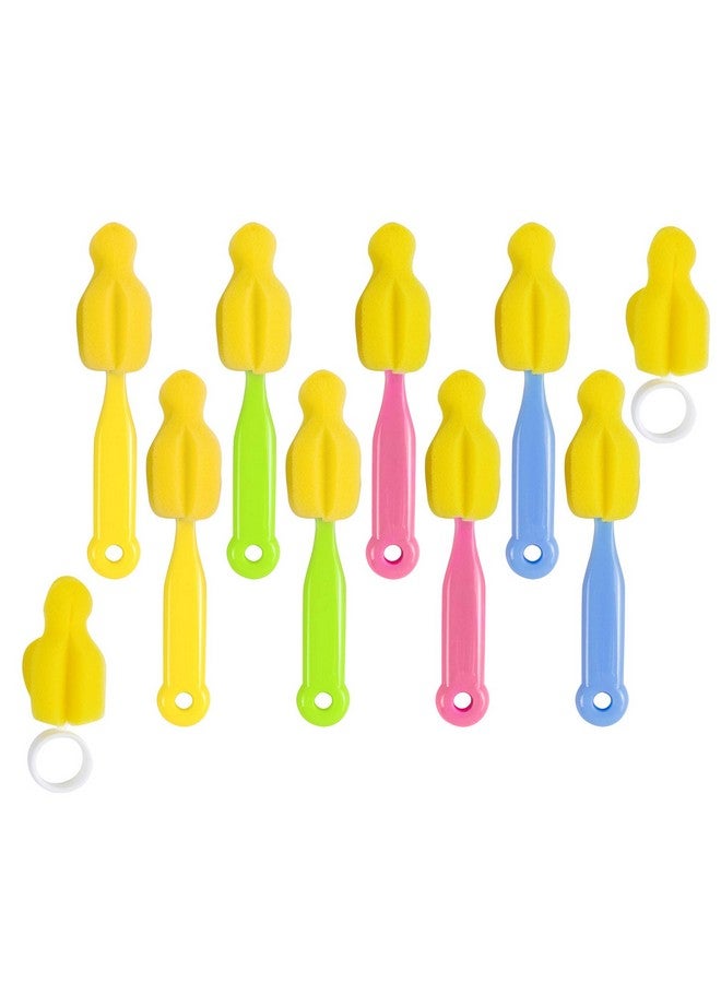 AUEAR, Milk Bottle Nipple Brushes Pacifier Sponge Cleaning Small Brush Cleaner Set for Bottles and Accessories (10 Pcs) - Image 1
