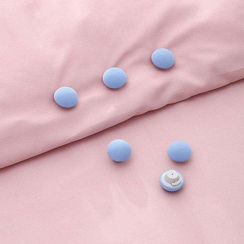 VIRAAJI Viraaji Pack of 8 Duvet Clips Set - Cotton Mushroom Shape Duvet Clips, Non-Slip Cover Fixator, Comforter Quilt Holder with One-Key Unlock for Blanket, Bed Sheet, Curtain, mattres (Blue) - Image 4