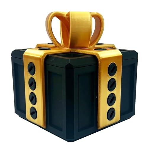 critigulf annoying kids Christmas gifts funny gift box for money and card holderlarge gag prank case with screws black and gold - Image 1