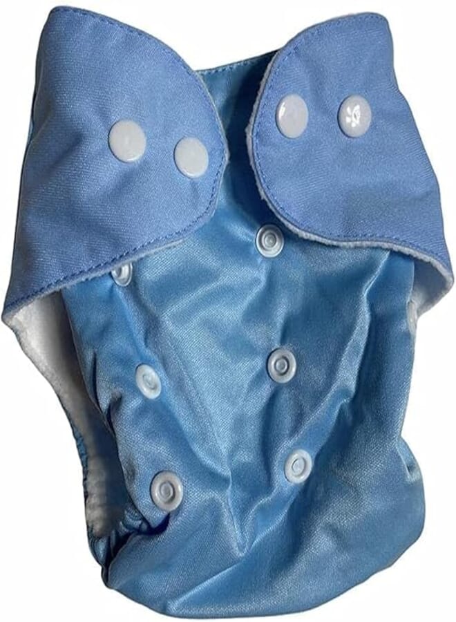 Adjustable Washable and Reusable Cloth Diaper-Light blue