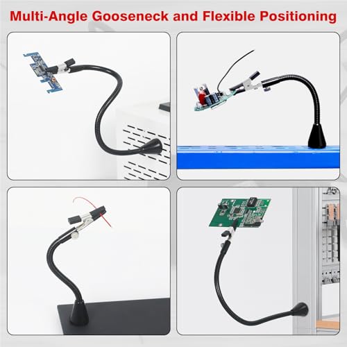 NEWACALOX Magnetic Helping Hand, Soldering Helping Hands, 4 PCB Pillars Circuit Board Holder with Flexible Metal Arms Heavy Duty Base Electronic Repair Tool - Image 3