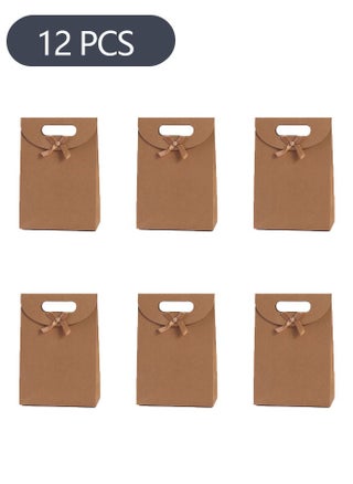 12-Piece Kraft Paper Packaging Bags with Bow, Kraft Paper Bags Candy Bags, Party Gift Bags for Packaging Candies Biscuits (16*12*6CM） - pzsku/ZFD710381C5553BAEC89BZ/45/_/1701074971/8eb7e6d5-a067-4f3e-9a1b-5dbd54a7206a
