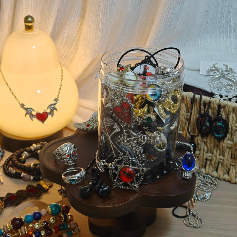 MINGRI Mystery Jewelry Jar,Gothic Jewelry Box for Women, Spooky Season Accessories Gift Set(30PCS Gothic Witch Punk Necklace,Earrings, Rings,Bracelets/Bangles),Unique Birthday & Party Favor for Her - Image 4