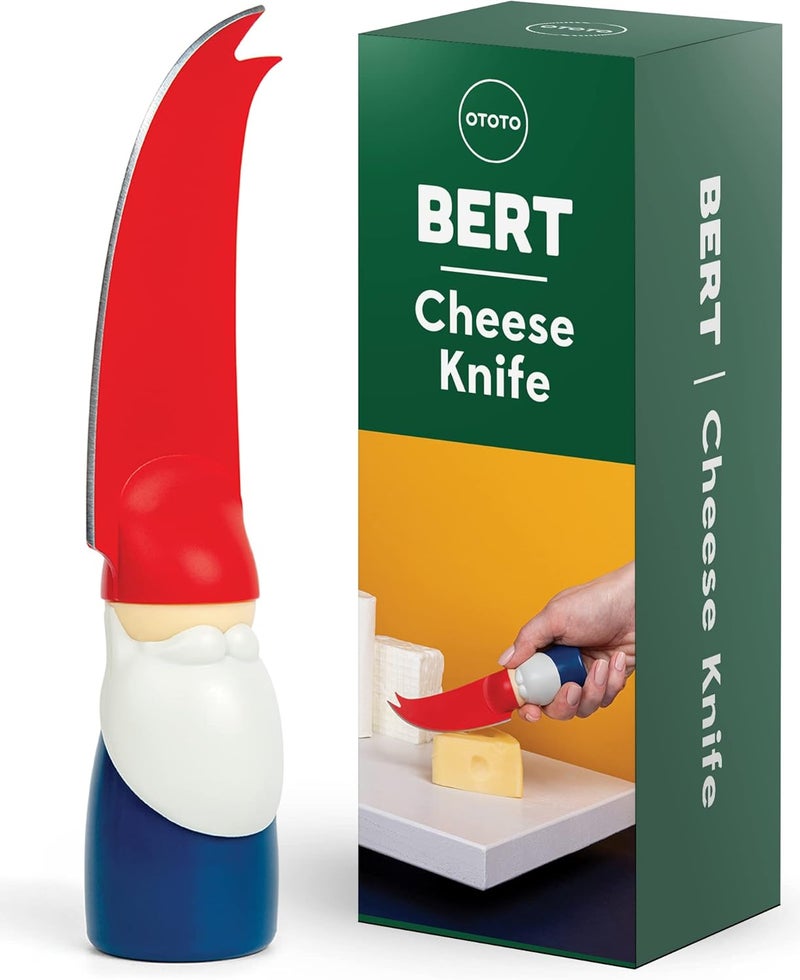 OTOTO Bert Cheese Knife, Gnome-Themed Multifunctional Knife for Cheese, Fruits, and Veggies, Cute Kitchen Accessories, BPA-Free Kitchen Gadget, Funny Gadgets, Gnomes Gifts for Women - Image 1