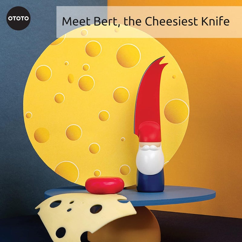 OTOTO Bert Cheese Knife, Gnome-Themed Multifunctional Knife for Cheese, Fruits, and Veggies, Cute Kitchen Accessories, BPA-Free Kitchen Gadget, Funny Gadgets, Gnomes Gifts for Women - Image 3