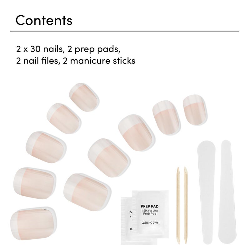 Dashing Diva Magic Press Nail Bundle - French Collection - Square Press On Nails - Day to Night & Homecoming - Long Lasting Gel - Lasts Up to 7 Days - 2 Sets - Image 5
