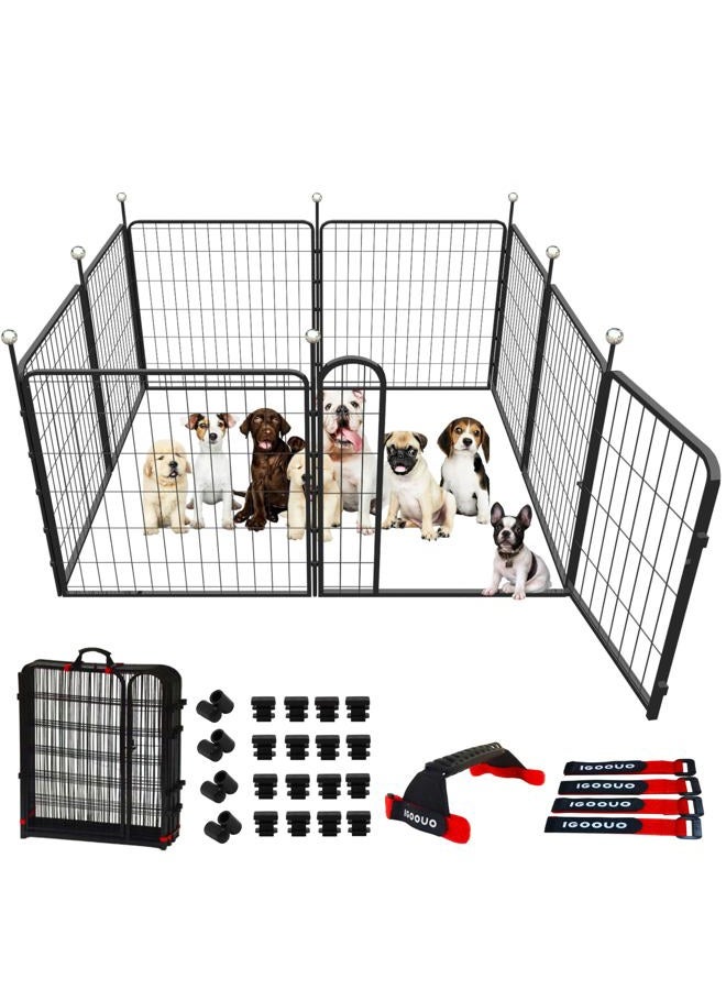 IGOOUO Portable Dog Crates & Playpen, 32'' Metal Pet Pen for Small/Medium Dogs, Easy-Carry Straps, Ideal for Indoor/Outdoor, Camping, RV, Yard (One Door) - Image 1