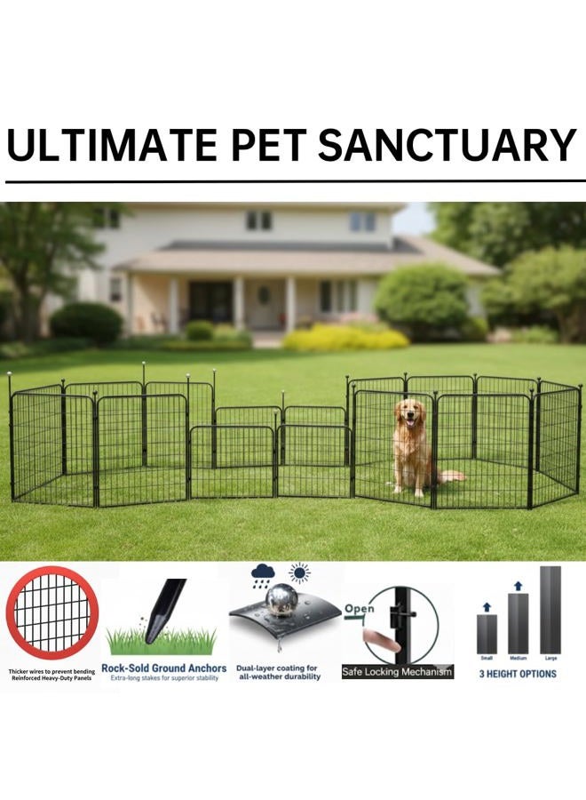 IGOOUO Portable Dog Crates & Playpen, 32'' Metal Pet Pen for Small/Medium Dogs, Easy-Carry Straps, Ideal for Indoor/Outdoor, Camping, RV, Yard (One Door) - Image 4