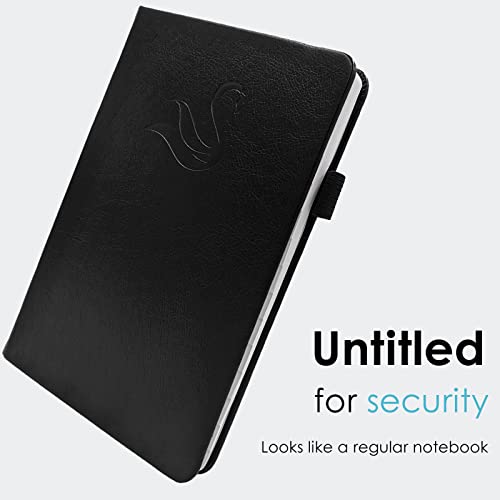 Jxselect Elegant Password Book with Alphabetical Tabs - Hardcover Password Book for Internet Website Address Login - 5.2" x 7.6" Password Keeper and Organizer w/Notes Section & Back Pocket (Black) - Image 2