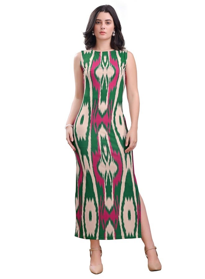 PURVAJA Women’s Bodycon Maxi Length Dress (Wini-188-Multi_X-Large) Multicolour - Image 1