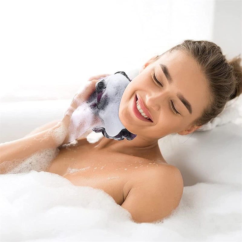 Long Handle Shower Back Brush Set - 4-Piece Bath Scrubber & Scalp Massager for Men, Women & Pets - Loofah Sponge for Deep Cleaning & Relaxation - Image 4