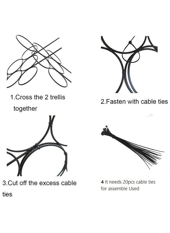 NANAO Indoor Plant Trellis for Climbing Plants, Stackable Garden Trellis for Potted Plants, Small House Plant Trellis for Vine Ivy Flower Plant Support Outdoor DIY Metal Trellis 3 Pack, Black - Image 4