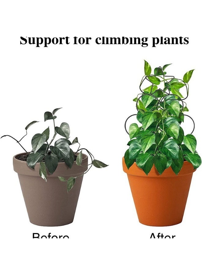 NANAO Indoor Plant Trellis for Climbing Plants, Stackable Garden Trellis for Potted Plants, Small House Plant Trellis for Vine Ivy Flower Plant Support Outdoor DIY Metal Trellis 3 Pack, Black - Image 3