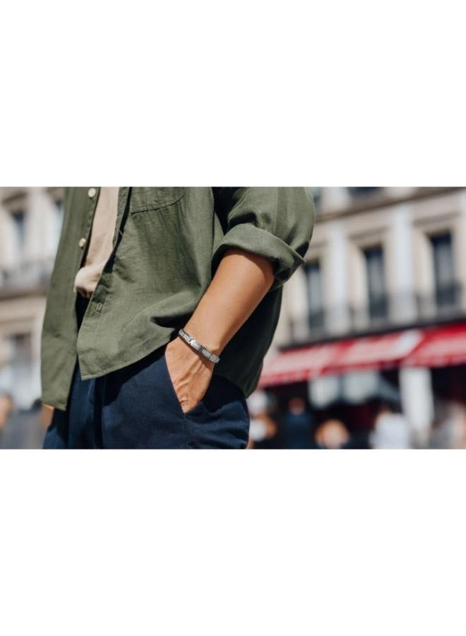 LACOSTE Stencil Collection Link Bracelet For Men In Stainless Steel Embellished With Petit Piqué Pattern - 2040188 - Image 3