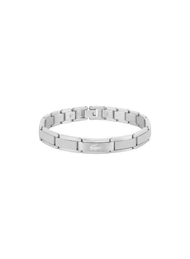 LACOSTE Stencil Collection Link Bracelet For Men In Stainless Steel Embellished With Petit Piqué Pattern - 2040188 - Image 1