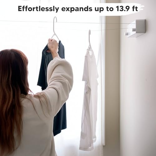 GorillaLine - Retractable Clothesline Indoor Outdoor Clothes Line - Heavy Duty Clothes Drying Laundry Line - Wall Mounted Drying Rack - Air Dry Clothing - Image 3