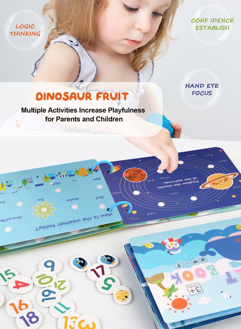 أوربازار 4 قطع من كتب مونتيسوري للأطفال، كتاب ملصقات ممتع لتنمية الإدراك لدى الأطفال الصغار، كتاب هادئ لأنشطة ما قبل المدرسة، مناسب للأولاد والبنات فوق سن 3 سنوات لتعلم الكتب - Image 4