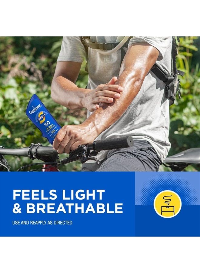 Coppertone SPORT Sunscreen SPF 50 Lotion, Water Resistant Sunscreen, Broad Spectrum SPF 50 Sunscreen, Bulk Sunscreen Pack, 7 Fl Oz Bottle, Pack of 2 - Image 3