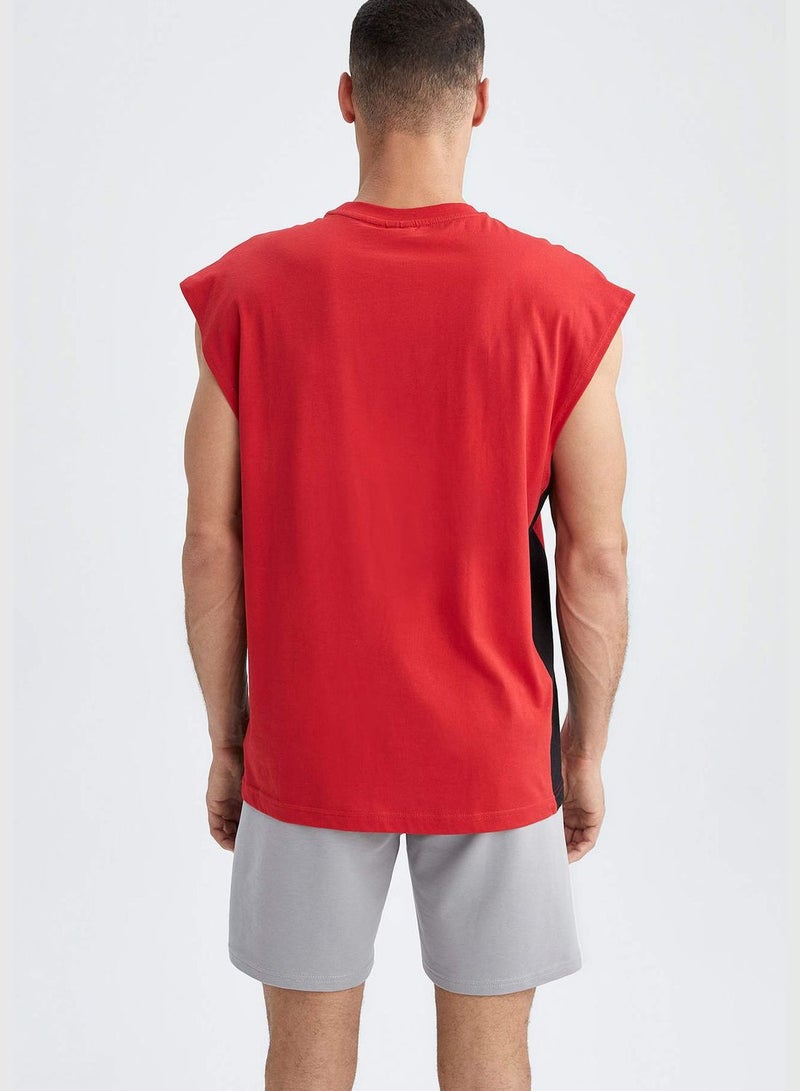 Oversize Fit Sleeveless NBA Chicago Bulls Printed T-Shirt