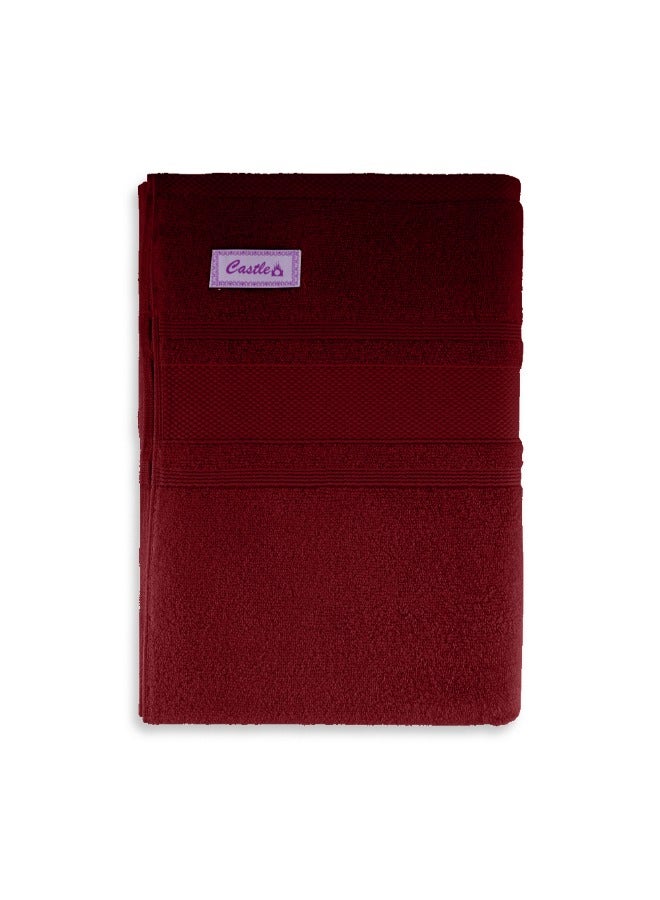 BYFT Home Castle (Maroon) Premium Cotton Bath Sheet (90 X 180 Cm-Set Of 1) Highly Absorbent, High Quality Bath Linen With Diamond Dobby 550 Gsm - Image 5