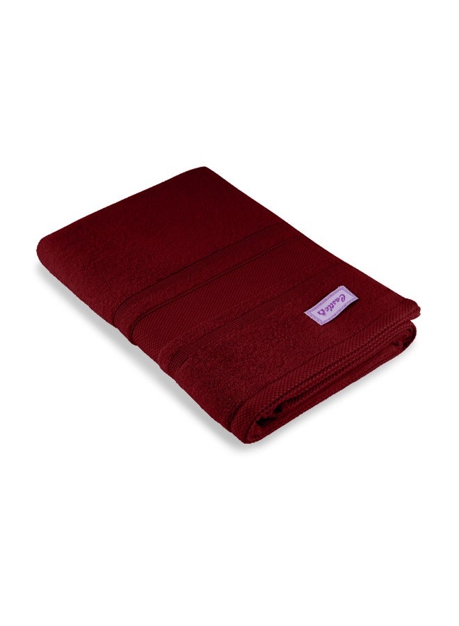 BYFT Home Castle (Maroon) Premium Cotton Bath Sheet (90 X 180 Cm-Set Of 1) Highly Absorbent, High Quality Bath Linen With Diamond Dobby 550 Gsm - Image 3