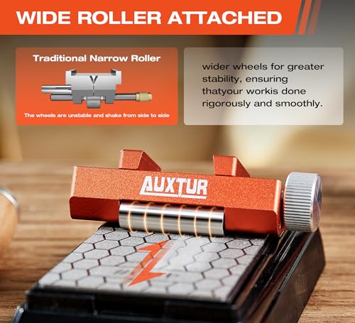 AUXTUR Sharpening Stone with Honing Guide Tool Set for Woodworking,Flattening Stone,Complete Sharpening System Woodworking Tools for Chisel Sharpening and Plane Restoration(guide+stone) - Image 2