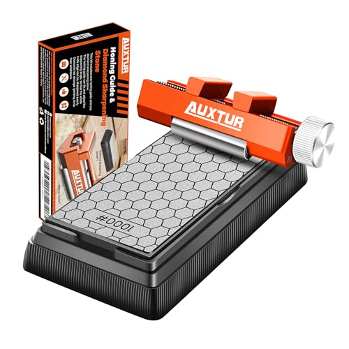 AUXTUR Sharpening Stone with Honing Guide Tool Set for Woodworking,Flattening Stone,Complete Sharpening System Woodworking Tools for Chisel Sharpening and Plane Restoration(guide+stone) - Image 1