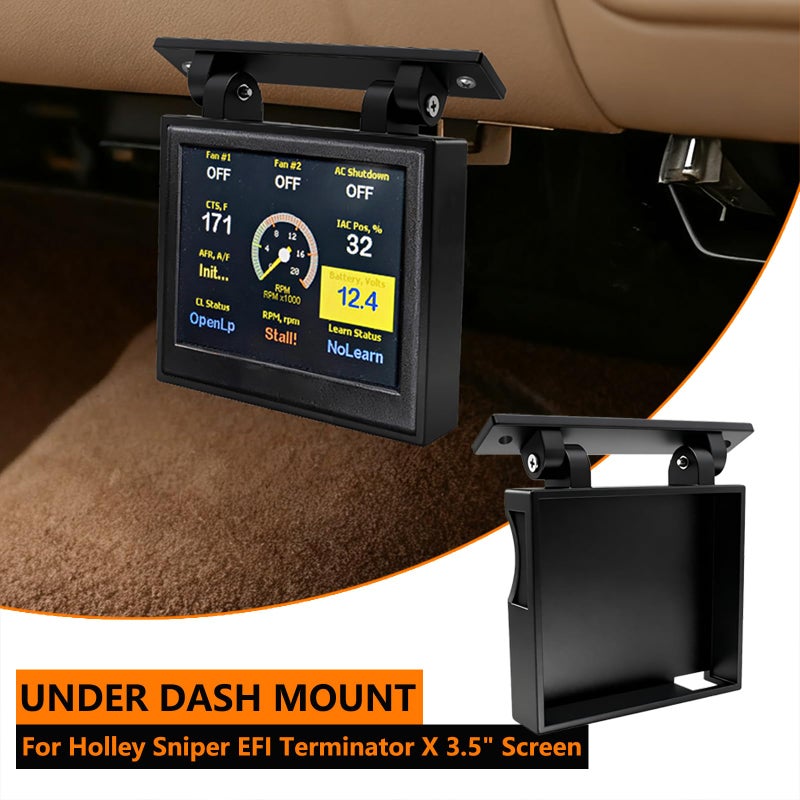 Toughnics Under Dash Bracket for Holley Sniper EFI Terminator X Dominator 3.5" Screen, Handheld Controller Display Mount, Reserved SD Card Slot and Cable Slot - Image 2
