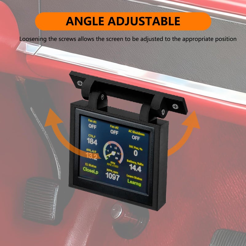 Toughnics Under Dash Bracket for Holley Sniper EFI Terminator X Dominator 3.5" Screen, Handheld Controller Display Mount, Reserved SD Card Slot and Cable Slot - Image 4