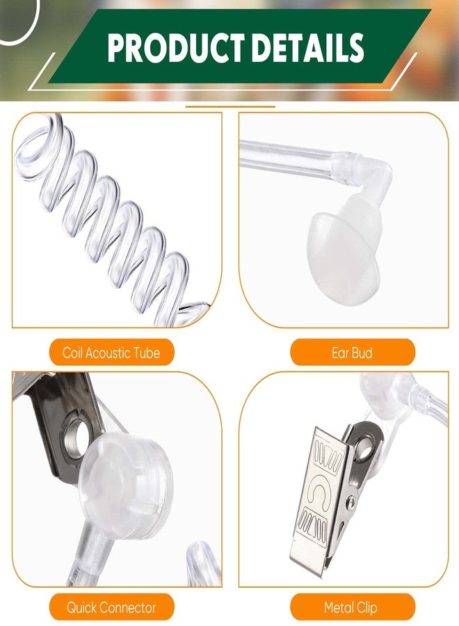 Konohan 15 Pack Security Ear Headset Agent Earpiece Halloween Costume Prop Fake Headset Headphones Cosplay Toy for Kids(White) - Image 2