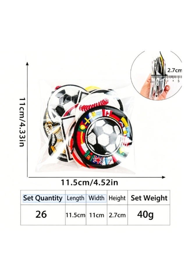 SafiDur 26PCS Basketball  Iron on Patches,  Basketball Sew on Patches Soccer Embroidered Appliques Sticker Patches for Clothes Dress Hat Jeans - Image 2