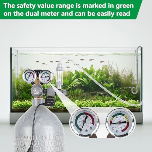 Hygger CO2 Aquarium Co2 Regulator, Dual Gauge Accurate Display, with 12V DC Solenoid Valve, Bubble Counter and Check Valve,for Establishing CO2 System in Aquatic Plant Tank - Image 5