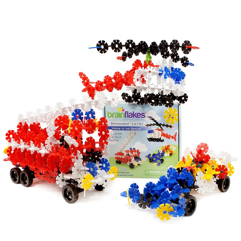 Brain Flakes 3in1 Building Kit with Detailed Step by Step Instructions 580 Pieces to Build All 3 Vehicles Wheel Pieces and Special Parts are Included Ages 7 and Up - Image 4