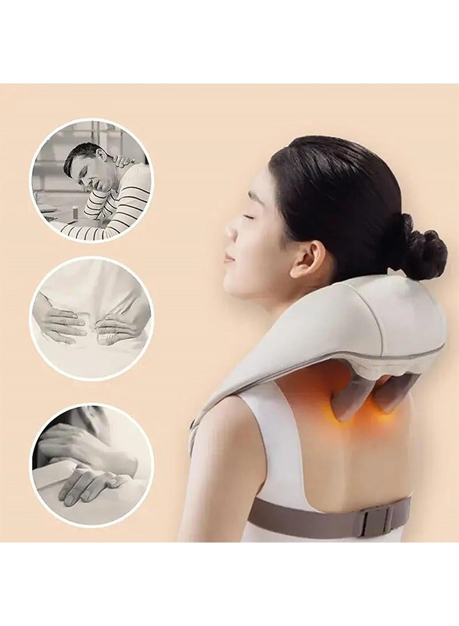 Arabest Electric Back Massagers, Shoulder Massagers with Heat, Massage Pillow for Neck, Shoulders, Back and Legs, Pain Relief, Cordless Deep Tissue Kneading Massage, 4D Deep Tissue Kneading (Grey) - Image 3